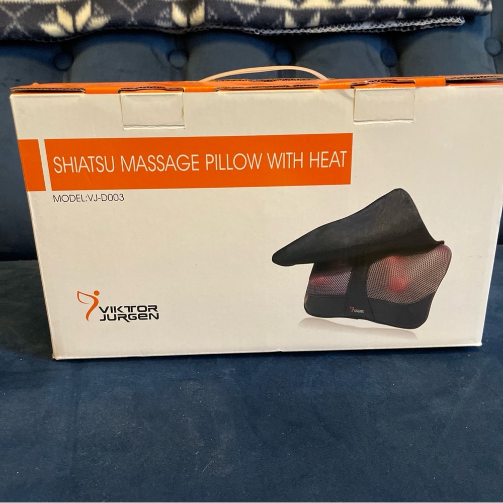 Shiatsu Massage Pillow with Heat - Black and Orange